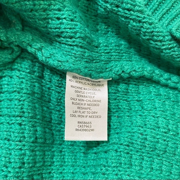 NEW Abound Cropped Textured Pullover Sweater Dolman Sleeve In Green Size Small - Picture 3 of 3